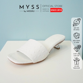 Giày guốc nữ quai ngang giả da đà điểu gót trong 3cm thời trang MYSS - SU107