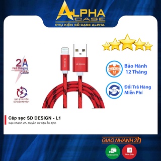 Cáp Sạc iPhone, Micro dây dù chính hãng SD DESIGN L1 sạc điện thoại ip, samsung, oppo ổn định, Bảo Hành 1 Đổi 1