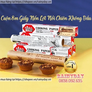 Giấy nến nướng bánh cho nồi chiên không dầu, giấy lót nồi chiên không dầu làm gói bánh chống dính 8m