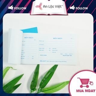Combo 5 Phiếu Biên Nhận trắng 1 liên dày (9x18cm - 80 tờ)