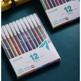 Bộ 12 bút mực line đi nét nhiều màu bản dupe bút Muji