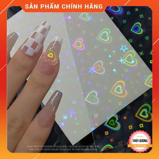 Sticker nhựa laser 3D trang trí móng, chuyên dùng làm nail