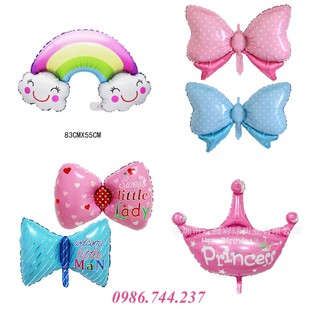 Bóng Nhôm Hình Nơ Vương Miện Trang Trí Sinh Nhật