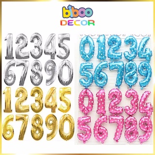 [5.5K/1 số] Bóng số sinh nhật size to 40cm trang trí sinh nhật, thôi nôi cho bé trai, bé gái - BIBOO DECOR
