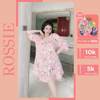 Váy ngủ nữ ROSSIE dễ thương, bộ đồ ngủ nữ mặc nhà lụa mango 10 màu