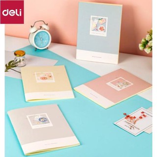 Sổ ghi chép khâu gáy Deli - Kẻ ngang, khổ B5 60 trang - Bìa họa tiết dễ thương - Phù hợp cho học sinh - FB560-N07 [Deli]