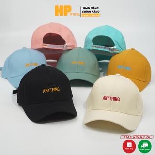 Mũ lưỡi trai ❤️ Nón kết thêu hình chữ Anything chất kaki cao cấp form unisex nam nữ N46