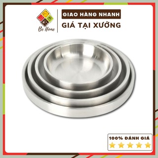 Đĩa Inox 2 lớp BEHOME Tô Inox Đĩa Inox cách nhiệt Tròn Sâu 2 Lớp Hàn Quốc Kháng Khuẩn Chống ẩm mốc Chống Xước