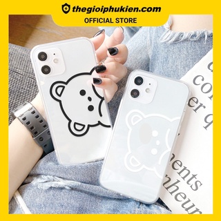 Ốp lưng iphone silicon dẻo Gấu lo lắng viền trong dành cho ip 6 đến 14promax - t89