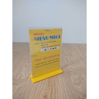 MENU MICA A5 15x21cm ĐẾ LÙA