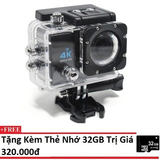 Camera hành động Waterproof 4K Sports WIFI LED 4K ULTRA HD DV (Đen)+Tặng thẻ nhớ 32GB