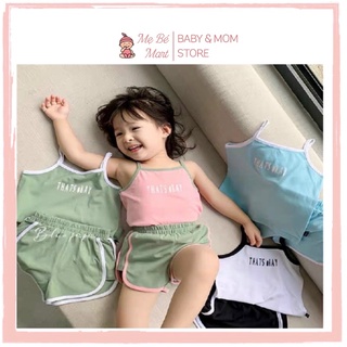 Bộ Hai Dây Bé Gái Dáng Thể Thao Khoẻ Khoắn Chất Liệu Thấm Hút Mồ Hôi