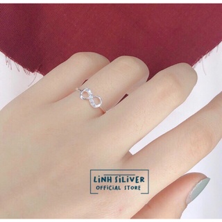 NHẪN NỮ VÔ CỰC ĐÍNH ĐÁ NHỎ XINH- TRANG SỨC BẠC