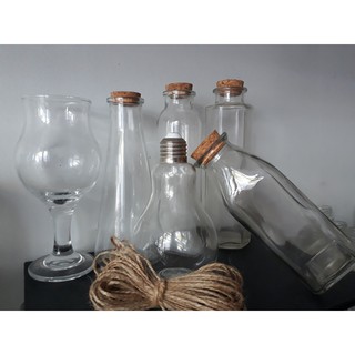 6 bình thủy tinh &amp; 50m dây thừng trang trí