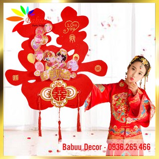 Chữ hỉ trang trí phòng cưới chất lượng cao cấp