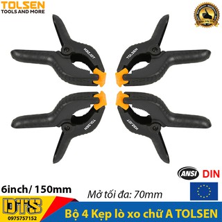 Bộ 4 Kẹp lò xo kẹp gỗ, kẹp gỗ chữ A TOLSEN 6inch -  150mm, cơ khí thông minh - Tiêu chuẩn xuất khẩu Châu Âu