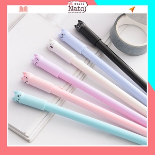 Bút bi nước gel đen có nắp cao cấp cute hình thú dễ thương viết đẹp giá rẻ cho học sinh NATO BB24