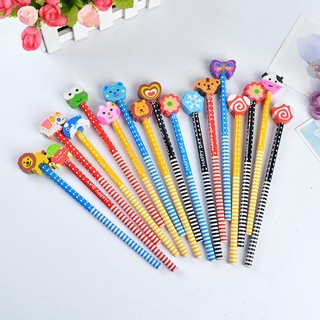 Bút chì kèm tẩy cục cao su HB hình thú siêu cute