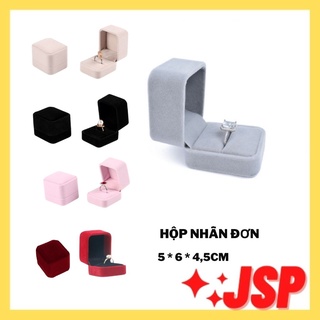 Hộp đựng nhẫn đơn nỉ nhung hộp đựng trang sức nhẫn cưới cao cấp JSP