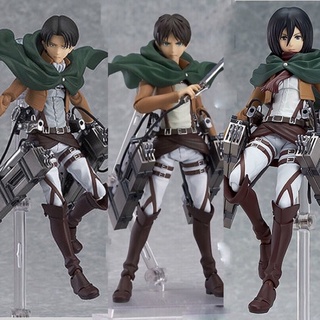 Mô Hình Attack On Titan - Mô Hình LEVI MIKASA EREN (10-15cm) PVC cao cấp có khớp cử động