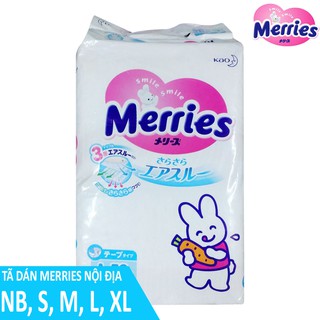 Merries Nội Địa Nhật Chính Hãng Cộng Miếng Dán/Quần đủ size NB96/S88/M68/M64/L58/L50/XL44/XXL28