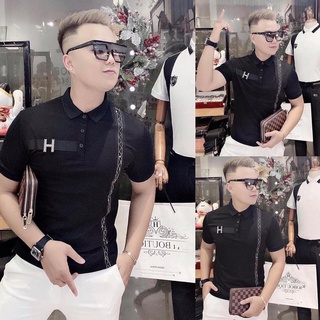 Áo thun nam có cổ màu đen, ngắn tay phong cách hàn quốc MURADFASHION MS2088