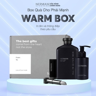 Bộ quà tặng nam giới WARM BOX- Sữa tắm gội hương nước hoa 3in1 350ml &amp; Dung dịch vệ sinh nam 100m &amp; Son dưỡng cho nam 4g