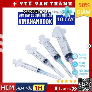 ✅ [LỐC 10 CÂY] Bơm Tiêm Vô Trùng- Vinahankook (Có Kim) -VT0832