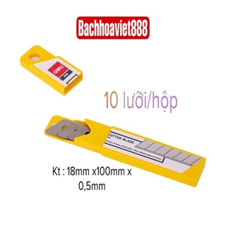 Hộp lưỡi dao trổ Deli 18mm loại tốt, dao rọc giấy Deli chính hãng sắc bén tiện dụng