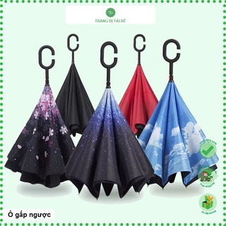Ô gấp ngược che mưa che nắng ngoài trời tốt cho các bác tài xế ô tô lúc xuống xe, đi bộ, chụp ảnh thiết kế sang trọng.