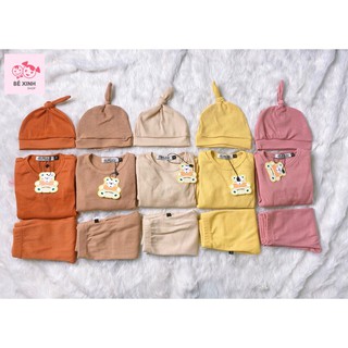 [SHOPEE TRỢ GIÁ] 5 Bộ len tăm mũ rời cho bé Bộ len tăm cho bé Bộ dài tay cho bé bộ dài tay cho bé trai bộ chổng mông