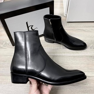 Zip Boots đế gỗ, 4cm Heel Boots, Zipper