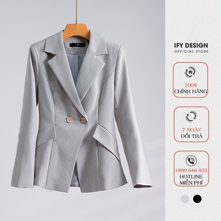 Áo vest nữ màu ghi, đen cao cấp túi chéo dáng cúp sườn IFY Design FS263A