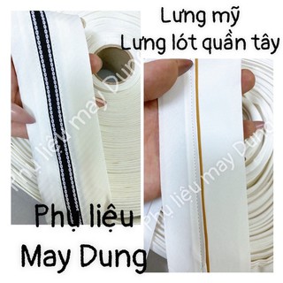 Lưng mỹ lót lưng quần tây nam màu trắng ngà kem