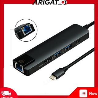 Thiết Bị Cắm Đa Cổng USB Type-C 5 Trong 1 Chuyển Đổi Sang HDMI 4K USB 3.0 PB Gigabit Ethernet Rj45 Lan