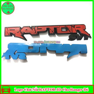 Logo Chữ Nổi RAPTOR 3D Cho Ranger Màu Đỏ