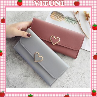 Ví nữ Vituni ví cầm tay nữ dáng dài thiết kế khóa trái tim siêu đẹp VN05