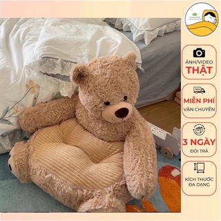 Ghế Bệt Gồi Hình Gấu Teddy Vải Nhung Co Dãn Bông Siêu Ấm Hàng Nhập Khẩu Cao Cấp