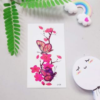 Hình xăm hoa bướm j26. Xăm dán tatoo mini tạm thời, size <10x6cm