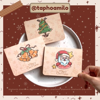 Thiệp giáng sinh, thiệt giấy kraft cao cấp, thiệp noel, thiệp đơn giản phong cách cổ điển vintage taphoamilo