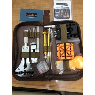 Bộ dụng cụ sửa đồng hồ chuyên dụng, túi vải đầy đủ dụng cụ, loại xịn, 16 món tháo, lắp cắt sửa chữa đồng hồ