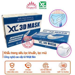 ✅ Khẩu trang 3D Mask Xuân Lai cao cấp XL – Siêu lọc khuẩn, lọc mùi, êm vừa vặn, không bí thở, lem son quai đeo co dãn
