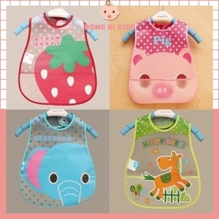 Yếm nhựa chống thấm, có máng cho bé ăn dặm BÔNG BI KIDS STORE