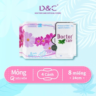 Băng vệ sinh thảo dược Doctor Care ban ngày 24cm the mát tự tin cả ngày dài Gói 8 miếng