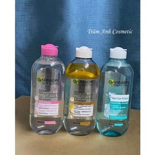 Nước tẩy trang Garnier Micellar xanh dương, vàng, hồng,xanh lá