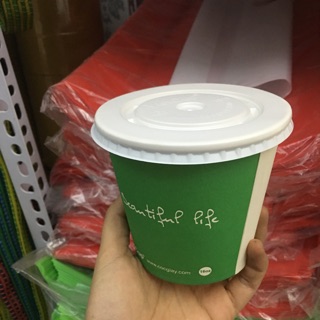 100 cốc giấy kèm nắp 480ml