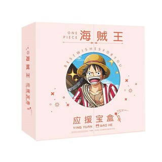(80) Hộp quà tặng anime One Piece Đảo Hải Tặc viền tròn có poster postcard bookmark banner huy hiệu album ảnh