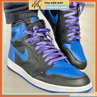 [Tặng Kèm Đầu Dây Giày] Dây Giày Loang Tie Dye Purple,Dây Giày Phong Cách Vintage cho AIR JORDAN 1