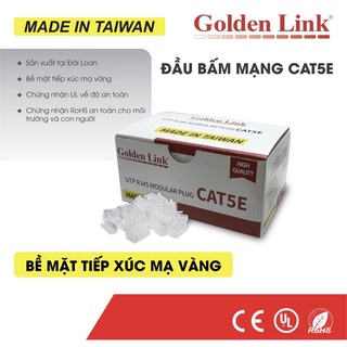 ĐẦU BẤM MẠNG GOLDEN LINK RJ45 UTP CAT5E – MADE IN TAIWAN- Hàng chính hãng