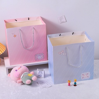 Túi giấy đựng quà sọc chéo họa tiết gấu thỏ Mua Tất (muatatshop)